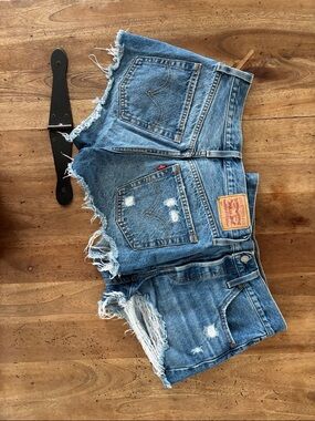 Levi's 501 Blue Distressed Denim Cutoff Shorts (2 pairs)